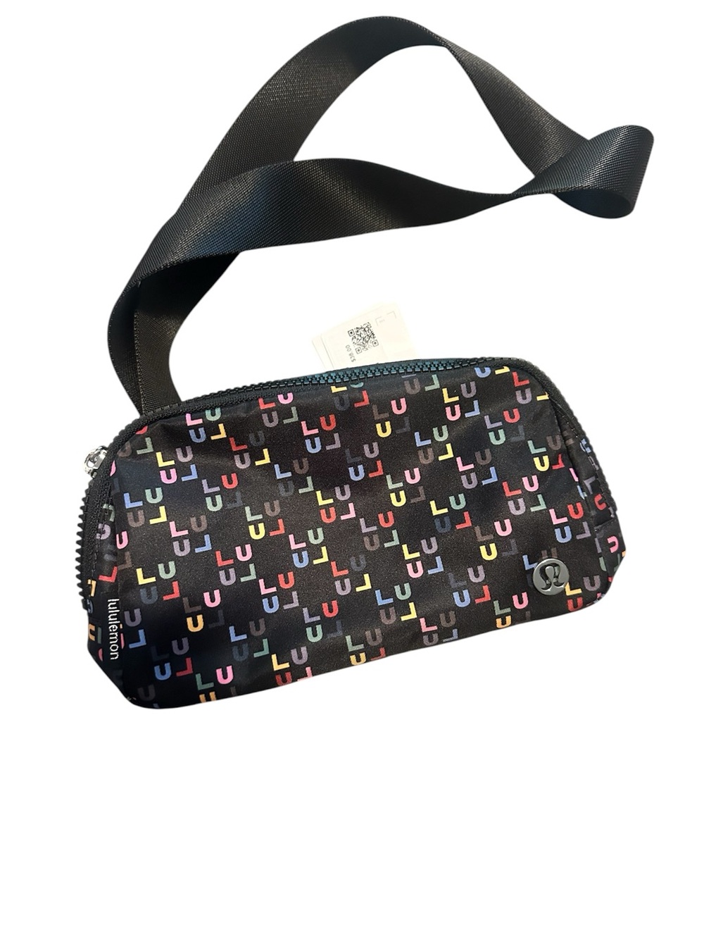 lululemon🍋Everywhere Black Crossbody Bag with Multicolor Monogram 1L NWT